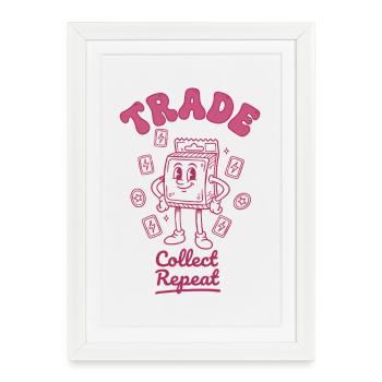 Échange Collecte, Booster de Jeux de Cartes à Collectionner Répétés - Affiche encadrée (27 × 37 cm) - blanc - Devant