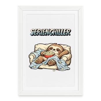 Sloth Series Chiller Saying Loafers - Framed poster (27 × 37 cm) - white - Front