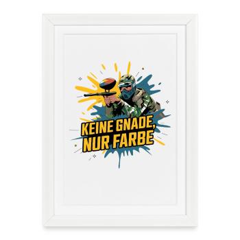 Pas de pitié, seulement colorer la phrase drôle de paintball - Affiche encadrée (27 × 37 cm) - blanc - Devant