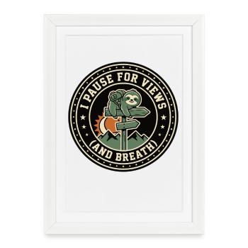 Vue du Sloth Break Respire - Affiche encadrée (27 × 37 cm) - blanc - Devant