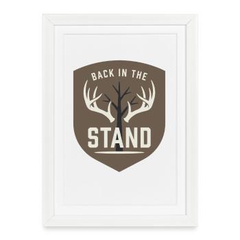 Chasseur à queue blanche Chasse au cerf - Affiche encadrée (27 × 37 cm) - blanc - Devant