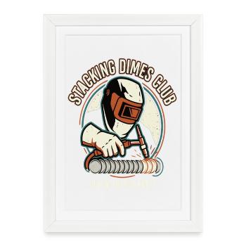 Motif de soudeur à perles propres - Affiche encadrée (27 × 37 cm) - blanc - Devant