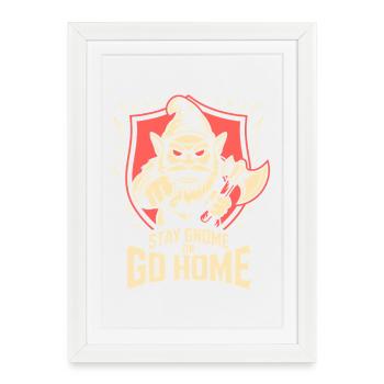 Evil Gnome, Dark Gnome, Goth Gnome, Funny Gnome - Framed poster (27 × 37 cm) - white - Front