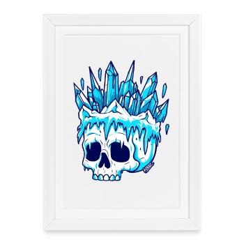 Winter Crystal Skull - Framed poster (27 × 37 cm) - white - Front
