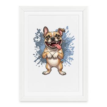 Éclaboussure de la pose carlin - Affiche encadrée (27 × 37 cm) - blanc - Devant