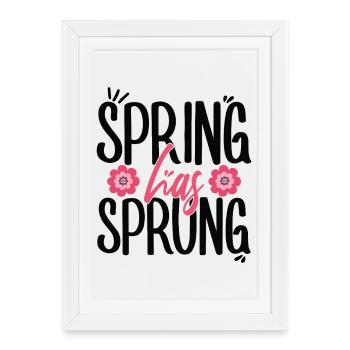 Le printemps est arrivé païen Printemps Équinoxe de mars - Affiche encadrée (27 × 37 cm) - blanc - Devant