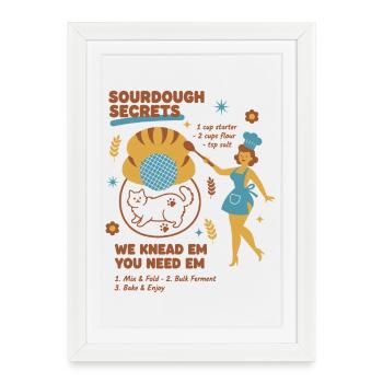 Sourdough Secrets Bread Baking Baker Sourdough - Framed poster (27 × 37 cm) - white - Front