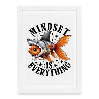 Mindset Is Everything Motivational Inspirational - Framed poster (27 × 37 cm) - white - Front