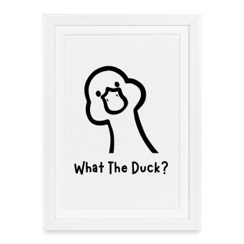 C’est quoi ce canard ? Drôle de design de canard - Affiche encadrée (27 × 37 cm) - blanc - Devant