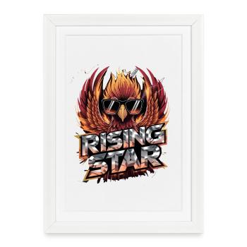 Étoile montante du Phénix avec des lunettes de soleil Fire Bird - Affiche encadrée (27 × 37 cm) - blanc - Devant