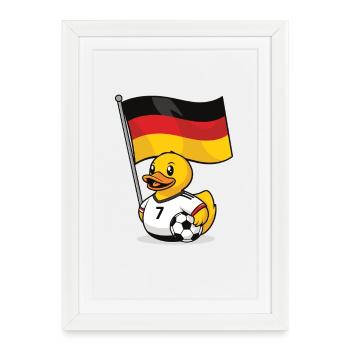 Maillot de football allemand pour les supporters - Affiche encadrée (27 × 37 cm) - blanc - Devant