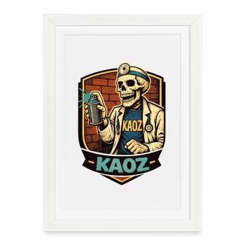 Skeleton Medic Graffiti Shield - Framed poster (27 × 37 cm) - white - Front