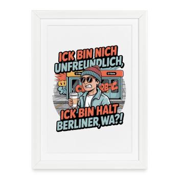 Je ne suis pas hostile, je suis juste un Berlinois - Affiche encadrée (27 × 37 cm) - blanc - Devant