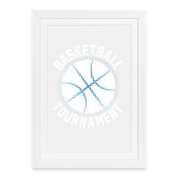 Conception des sports d’équipe pour tournoi de basketball - Affiche encadrée (27 × 37 cm) - blanc - Devant
