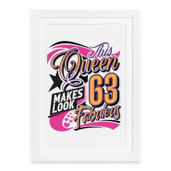 Reine du 63e anniversaire - Affiche encadrée (27 × 37 cm) - blanc - Devant