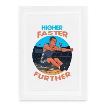 Long Jump: Higher, Faster, Further - Framed poster (27 × 37 cm) - white - Front