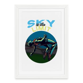 Saut en hauteur : Le ciel est la limite ! - Affiche encadrée (27 × 37 cm) - blanc - Devant