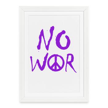 NO WAR – Statement for peace against war - Framed poster (27 × 37 cm) - white - Front