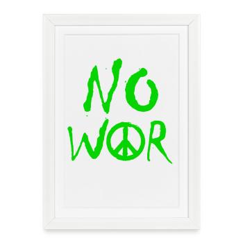 NO WAR – Statement for peace against war - Framed poster (27 × 37 cm) - white - Front