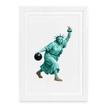 Bowling de la Statue de la Liberté - Affiche encadrée (27 × 37 cm) - blanc - Devant