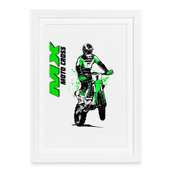 Moto Cross - Supercross - Motocross - Affiche encadrée (27 × 37 cm) - blanc - Devant