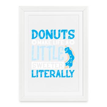 Restauration rapide en donuts - Affiche encadrée (27 × 37 cm) - blanc - Devant