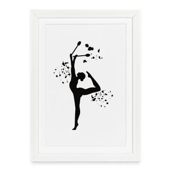 Gymnaste avec massues Gymnastique rythmique - Affiche encadrée (27 × 37 cm) - blanc - Devant