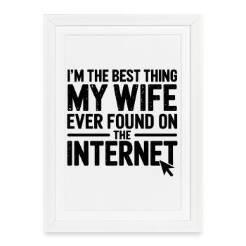 Dictons sur Internet : cadeau drôle - Affiche encadrée (27 × 37 cm) - blanc - Devant
