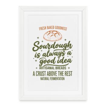 Levain pâtisser pâtisserie Baker Levain - Affiche encadrée (27 × 37 cm) - blanc - Devant