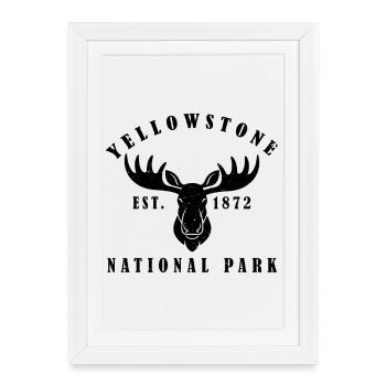Parc national de Yellowstone Créé en 1872 - Affiche encadrée (27 × 37 cm) - blanc - Devant