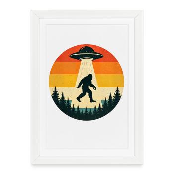 Alien Bigfoot UFO Sasquatch Believers Spaceship - Framed poster (27 × 37 cm) - white - Front