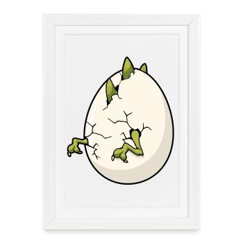Pâques de la Floraison de l’œuf cassé - Affiche encadrée (27 × 37 cm) - blanc - Devant