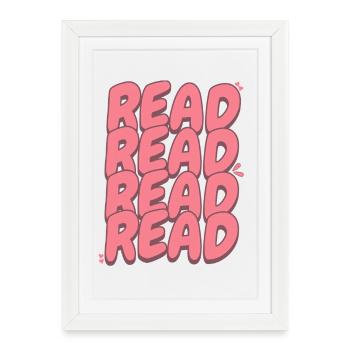 Read Design - Cute Kawaii Look - Framed poster (27 × 37 cm) - white - Front