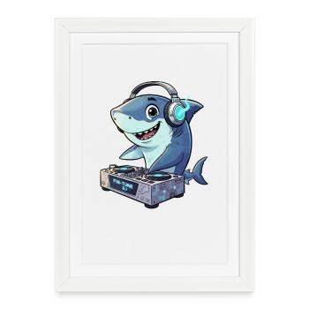 Fin-Tune DJ Hai with Beat - Framed poster (27 × 37 cm) - white - Front