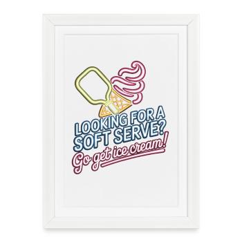 Joueur de pickleball à la recherche d’un dinking soft serve - Affiche encadrée (27 × 37 cm) - blanc - Devant