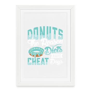 Restauration rapide en donuts - Affiche encadrée (27 × 37 cm) - blanc - Devant