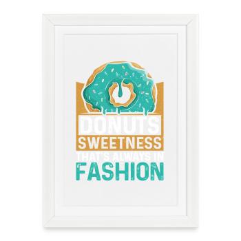 Restauration rapide en donuts - Affiche encadrée (27 × 37 cm) - blanc - Devant