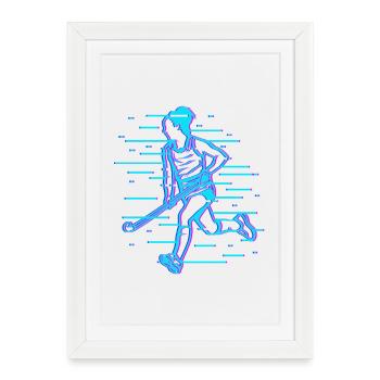 Hockeyspielerin - Gerahmtes Poster (27 × 37 cm) - Weiß - Vorne
