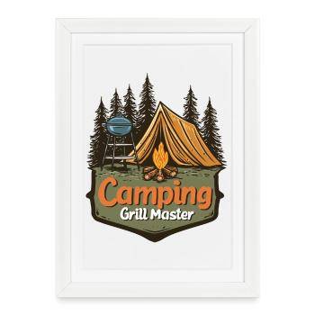Camping Grilling Saying Camping Grill Master Camper - Framed poster (27 × 37 cm) - white - Front