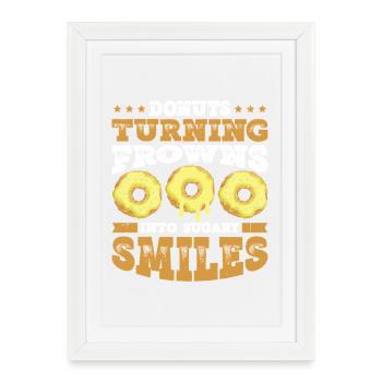 Restauration rapide en donuts - Affiche encadrée (27 × 37 cm) - blanc - Devant