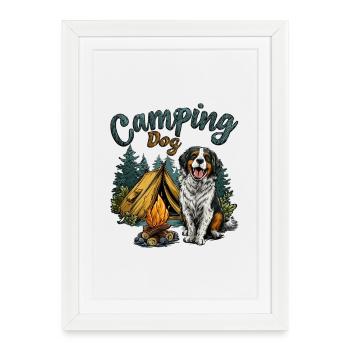Camping Dog Saying Camping Dog Camper Gift - Framed poster (27 × 37 cm) - white - Front
