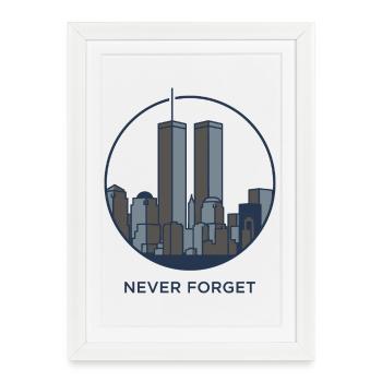 Never Forget Skyline Reminder - Framed poster (27 × 37 cm) - white - Front