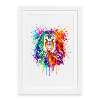 Afghan Hound | Greyhound Pop Art - Framed poster (27 × 37 cm) - white - Front