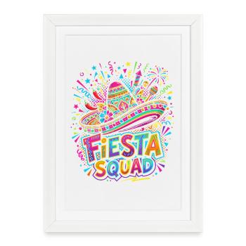 Explosion de sombreros de l’équipe Fiesta - Affiche encadrée (27 × 37 cm) - blanc - Devant