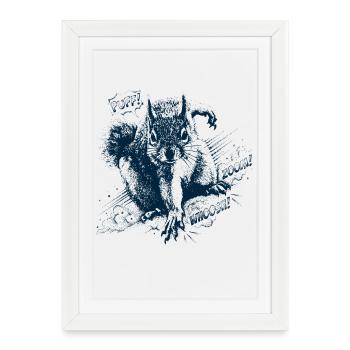 Super-héros écureuil - Affiche encadrée (27 × 37 cm) - blanc - Devant