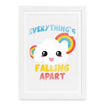 tout s’effondre Nuvoletta Arcobaleno - Affiche encadrée (27 × 37 cm) - blanc - Devant