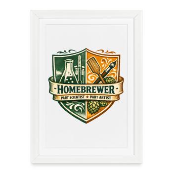 Brewers between Laboratory & Art | Hobby brewers - Framed poster (27 × 37 cm) - white - Front