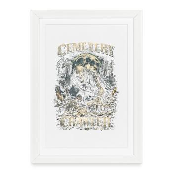 Friedhof Goth Humor Cemetery Crawler - Framed poster (27 × 37 cm) - white - Front