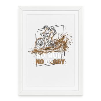 No Mud No Glory – Gravel Bike Fahrrad - Framed poster (27 × 37 cm) - white - Front