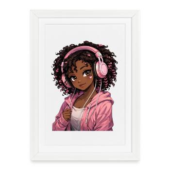 Jeux d’anime vintage japonais Bigfoot Gamer - Affiche encadrée (27 × 37 cm) - blanc - Devant